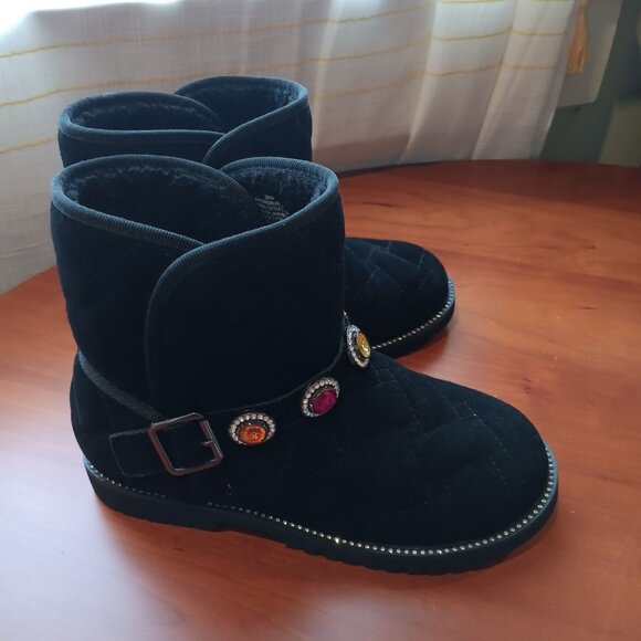 NWT Kids Kurt Geiger Suede Quilted and Jeweled Mini Orson Bootie - Picture 6 of 10